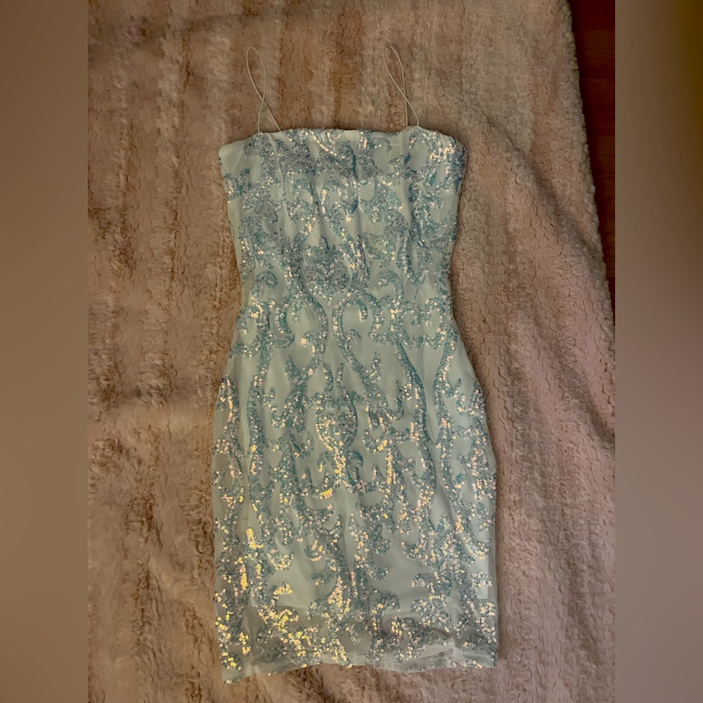 short homecoming dress white with sequence